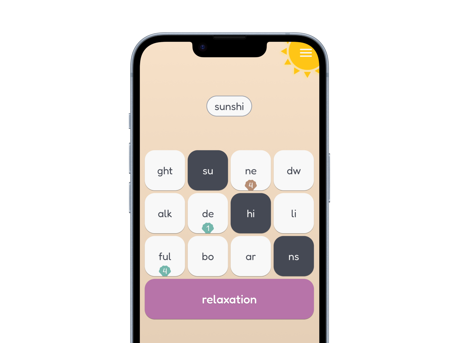 The 345 word puzzle open on a phone.
