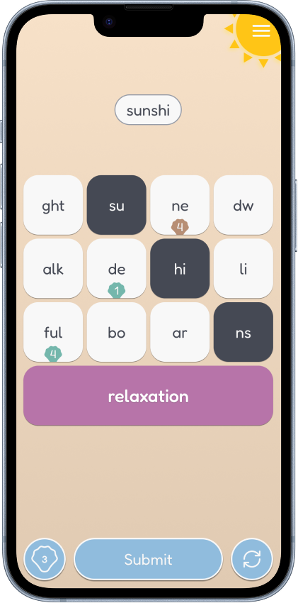 The 345 word puzzle open on a phone.
